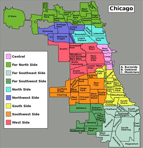 Map of Suburbs of Chicago IL
